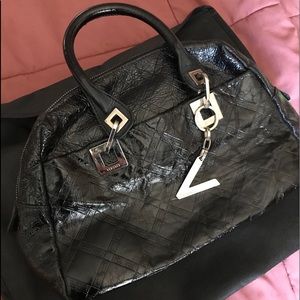 VERSACE black patent leather bag